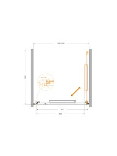 Душевой уголок CEZARES LUX-B-FS-1-100-C-BORO Брашированное золото